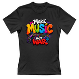 T-Shirt Donna Make music not war