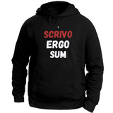 Felpa Unisex con Cappuccio scrivo ergo sum