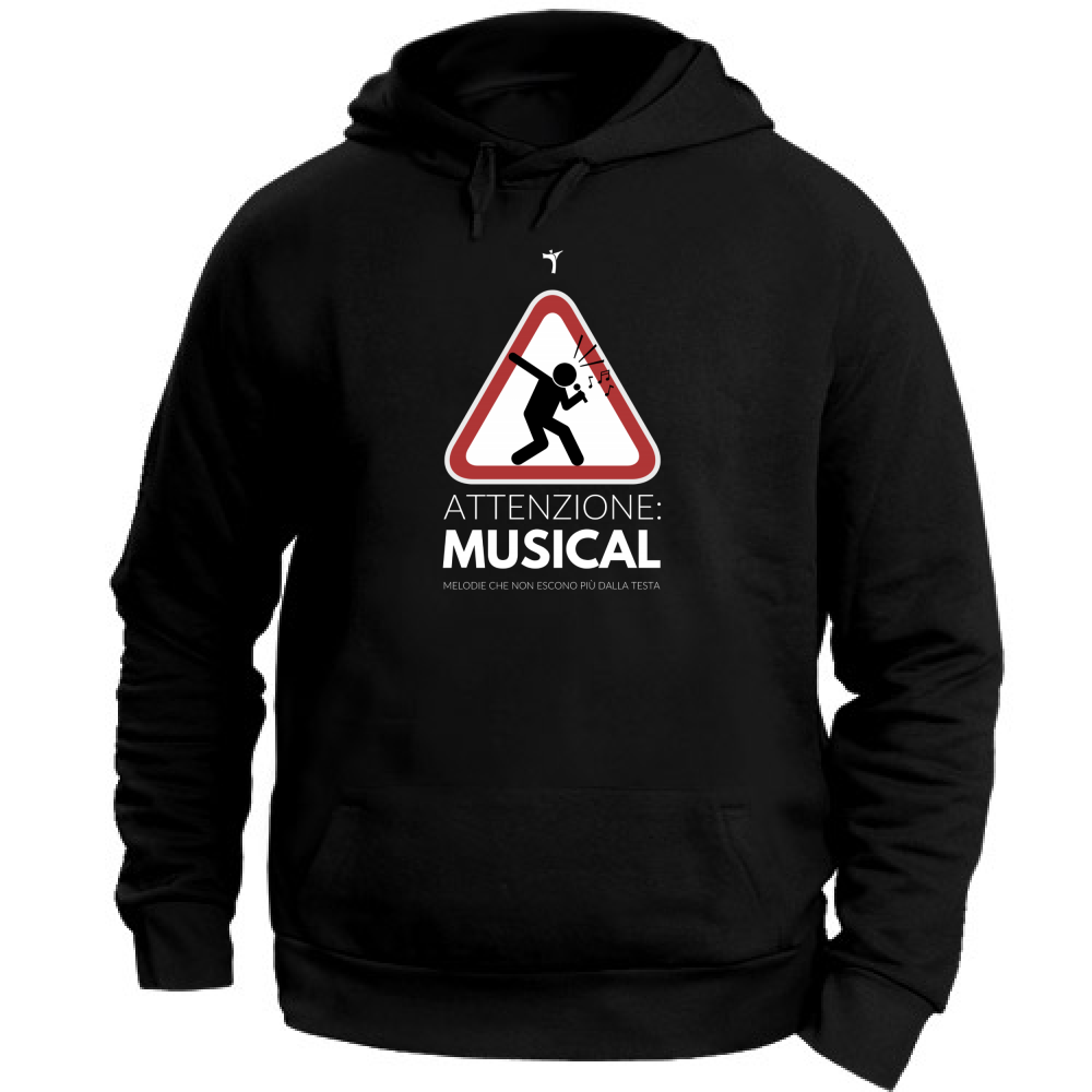 Felpa Unisex con Cappuccio Attenzione: Musical