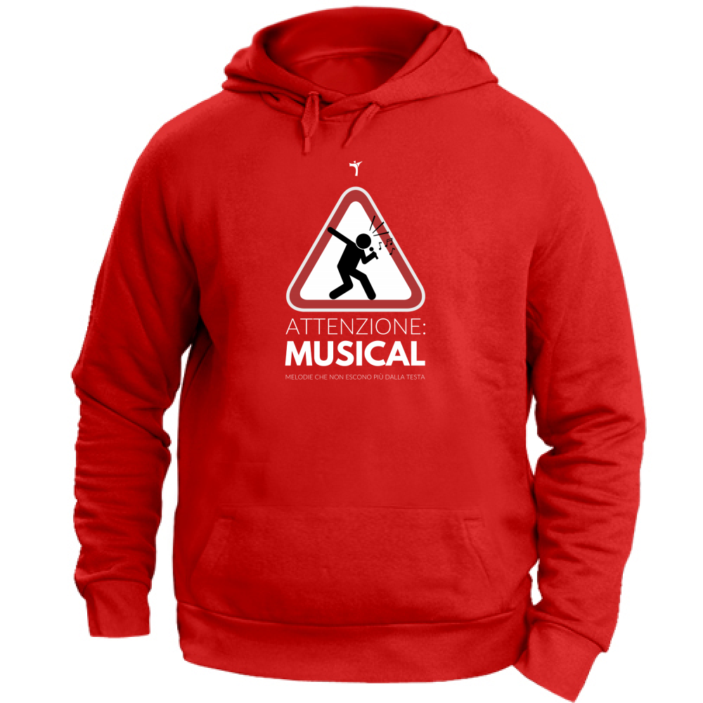 Felpa Unisex con Cappuccio Attenzione: Musical