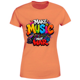 T-Shirt Donna Make music not war