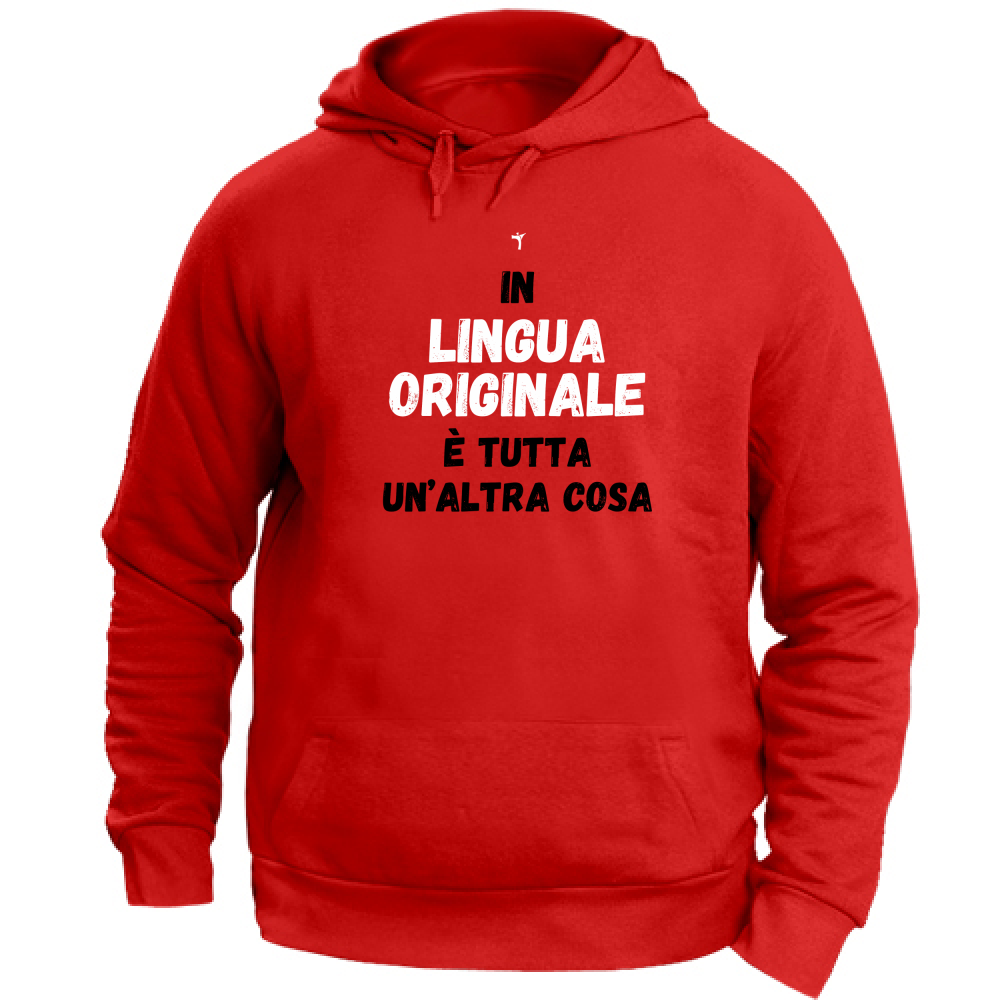 Felpa Unisex con Cappuccio lingua originale