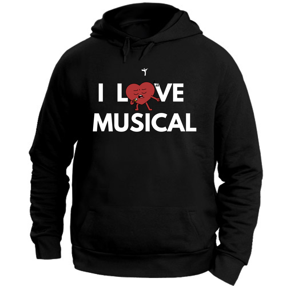 Felpa Unisex con Cappuccio I Love Musical