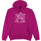 Felpa Unisex con Cappuccio Drumming Girl white