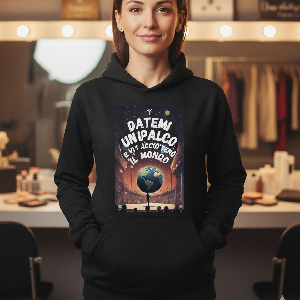 Felpa Unisex con Cappuccio Datemi un palco