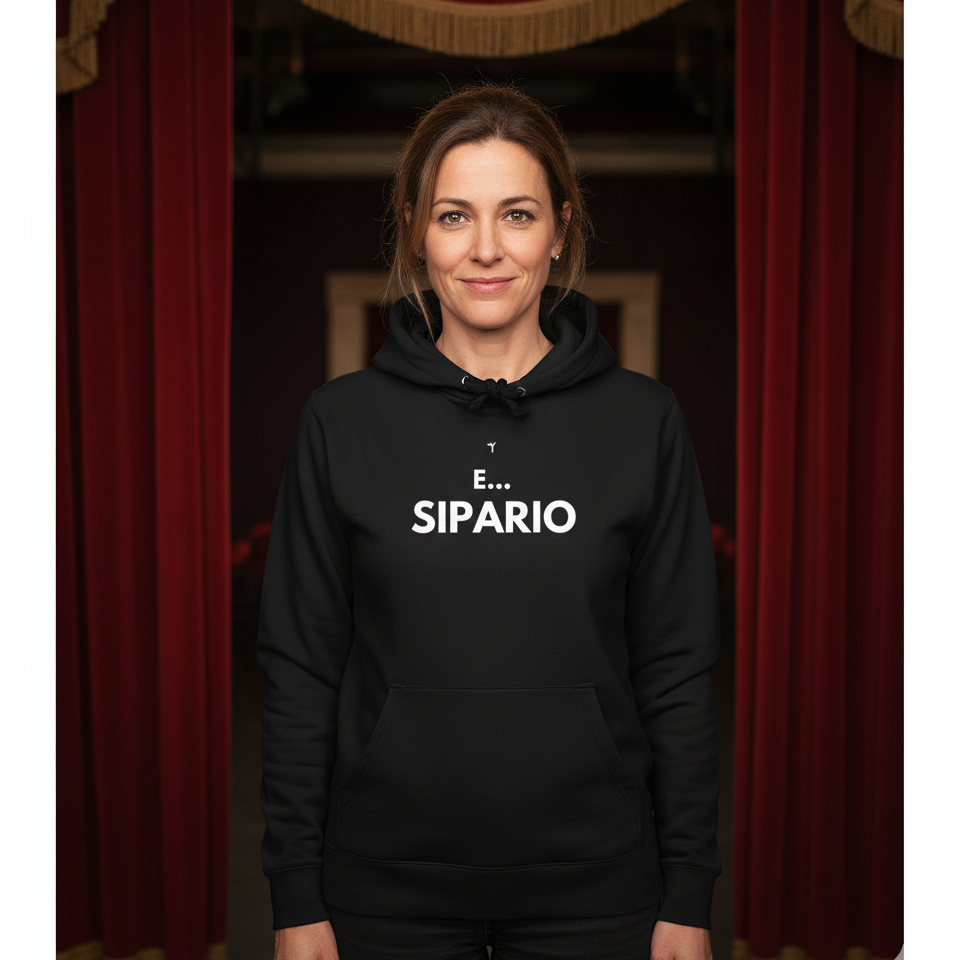Felpa Unisex con Cappuccio E sipario