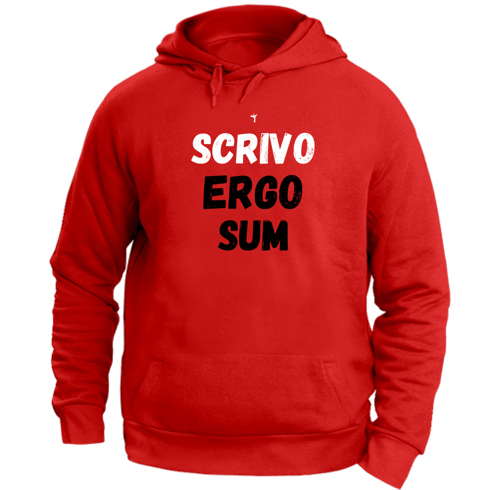 Felpa Unisex con Cappuccio scrivo ergo sum